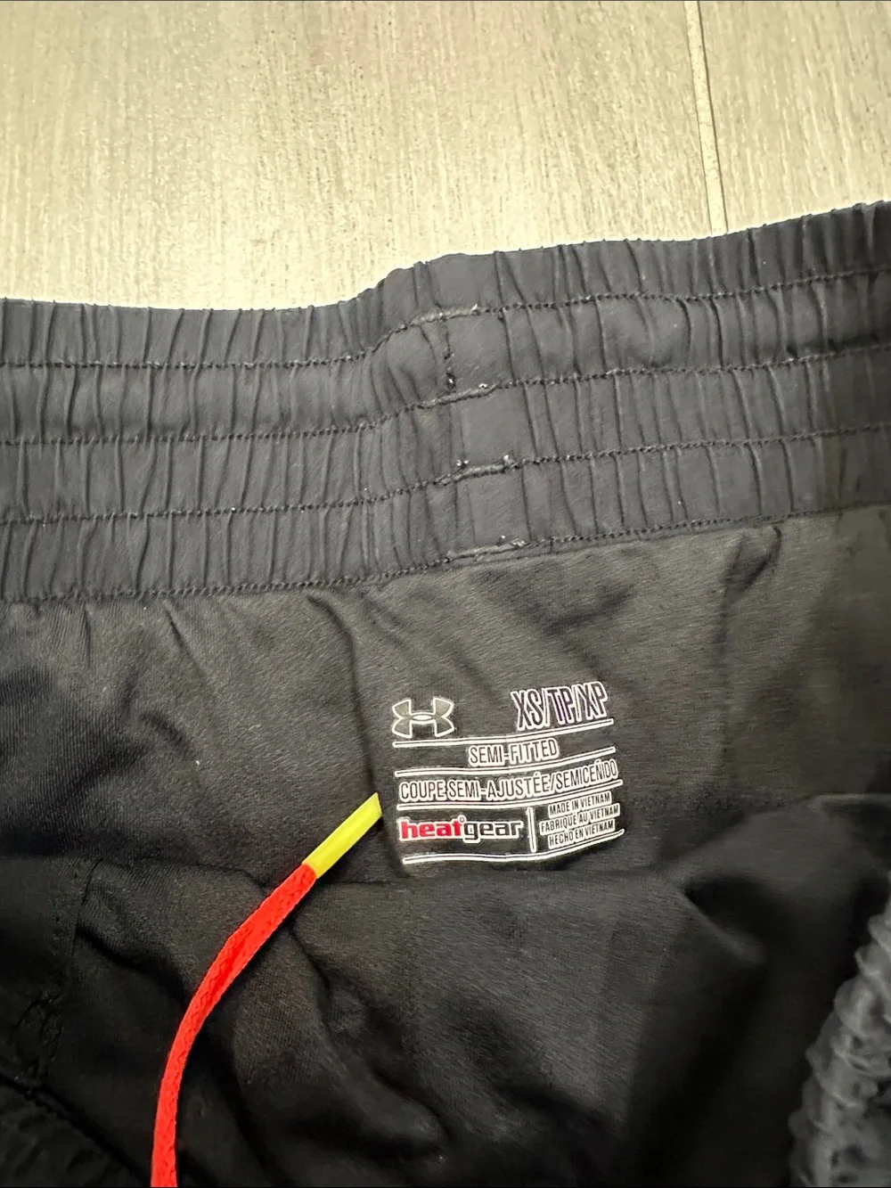 Under Armour XS Semi-Fitted Lined Black Women's Athletic Shorts with Neon Trim - Picture 2 of 6